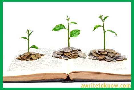 Book sprouting money plants